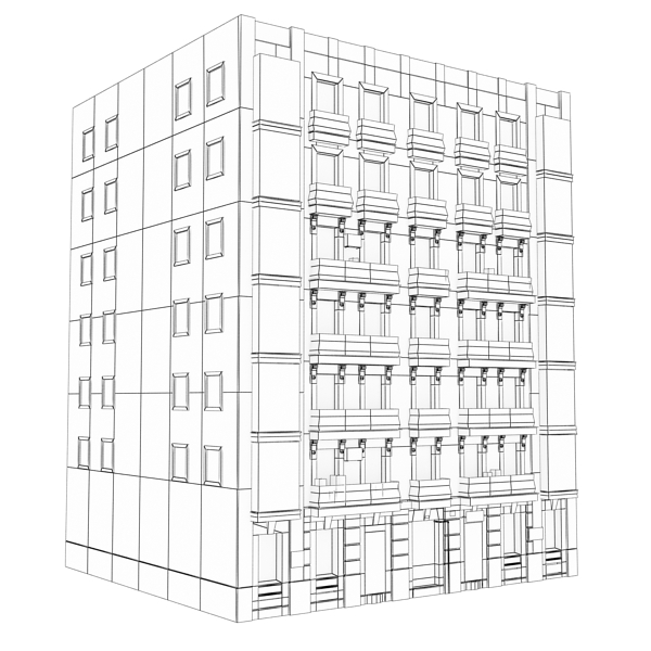 Building Collection 81-84 Low-poly 3D model_36