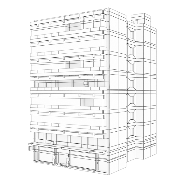 Building Collection 81-84 Low-poly 3D model_69