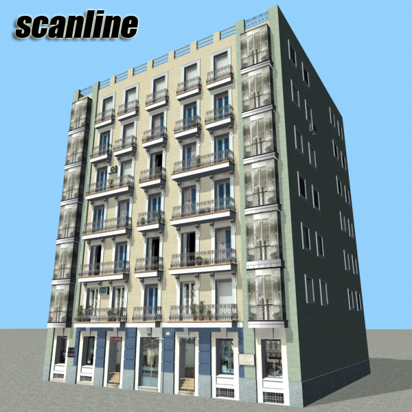 Building Collection 81-84 Low-poly 3D model_33