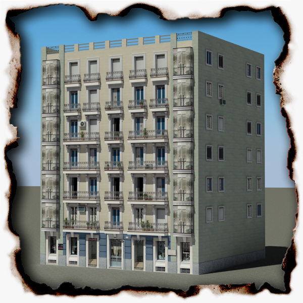 Building Collection 81-84 Low-poly 3D model_22