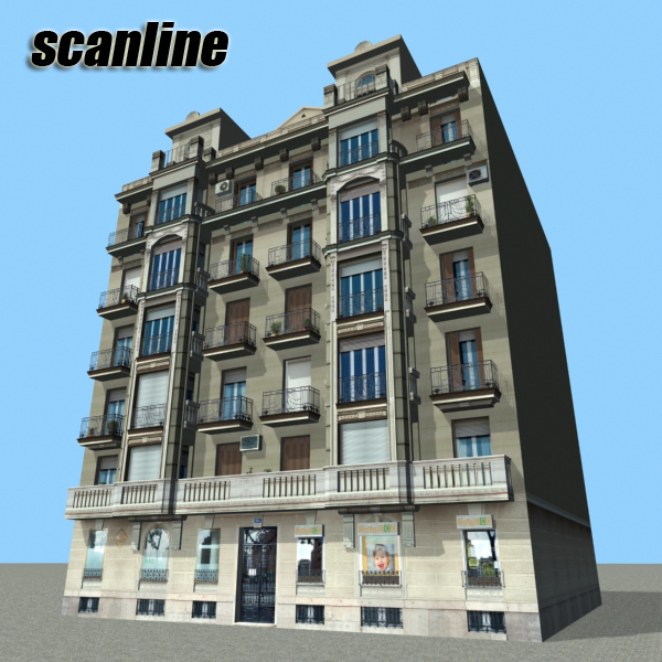 Building Collection 81-84 Low-poly 3D model_49