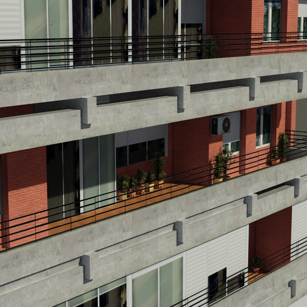 Building Collection 81-84 Low-poly 3D model_62