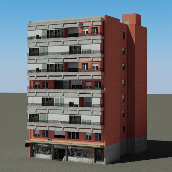 Building Collection 81-84 Low-poly 3D model_56