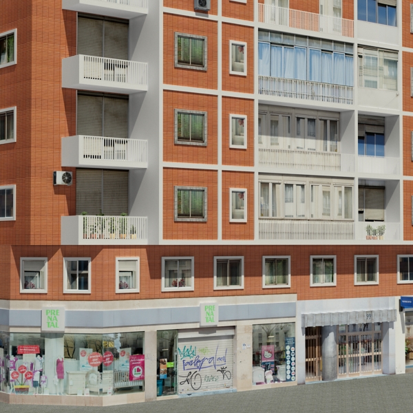 Building Collection 81-84 Low-poly 3D model_7