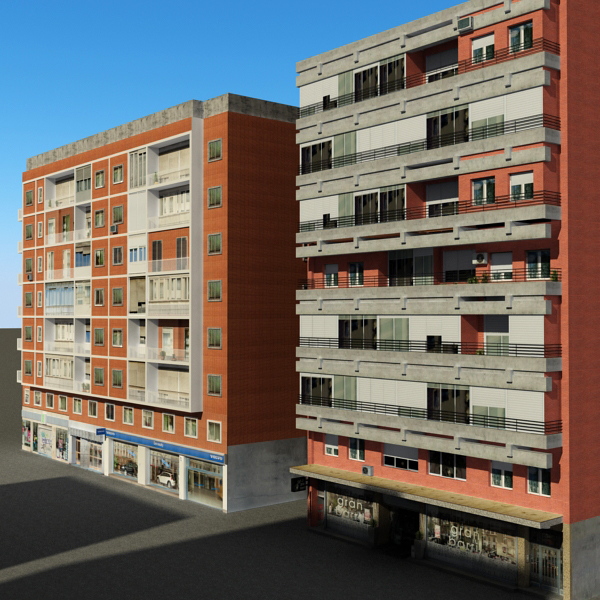 Building Collection 81-84 Low-poly 3D model_3