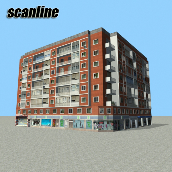 Building Collection 81-84 Low-poly 3D model_15