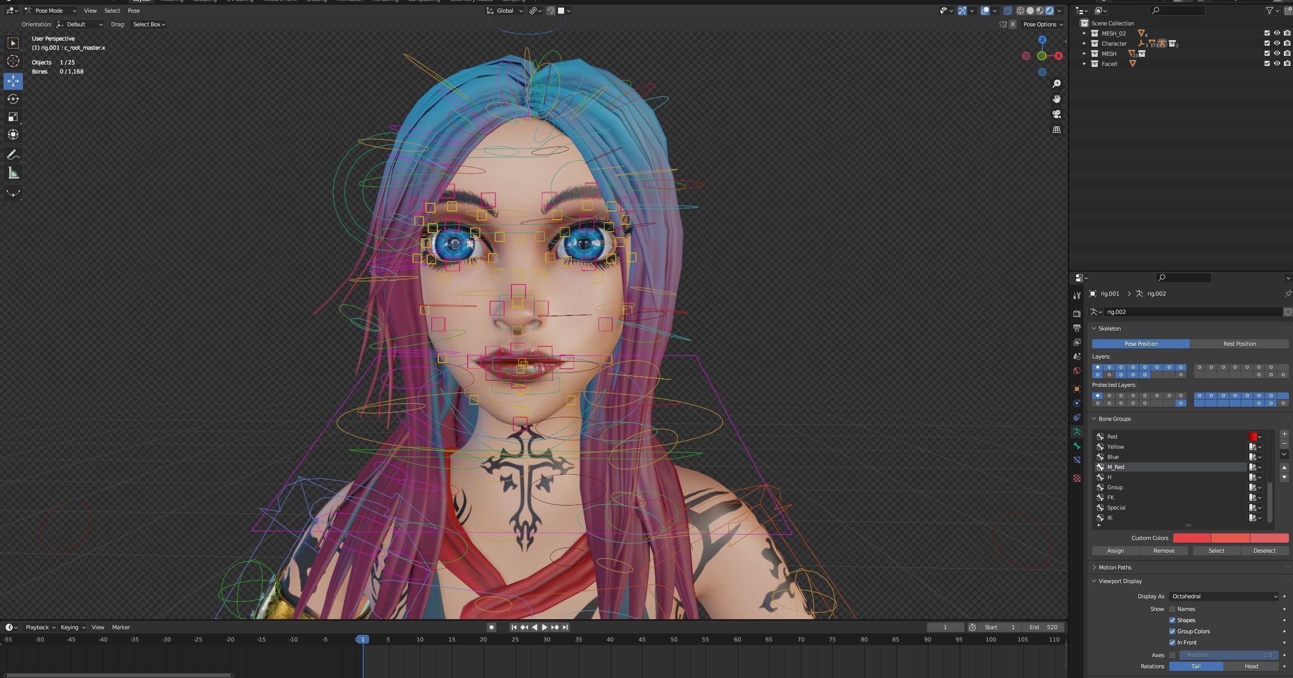 wild stylized girl  animation ready Free low-poly 3D model_12