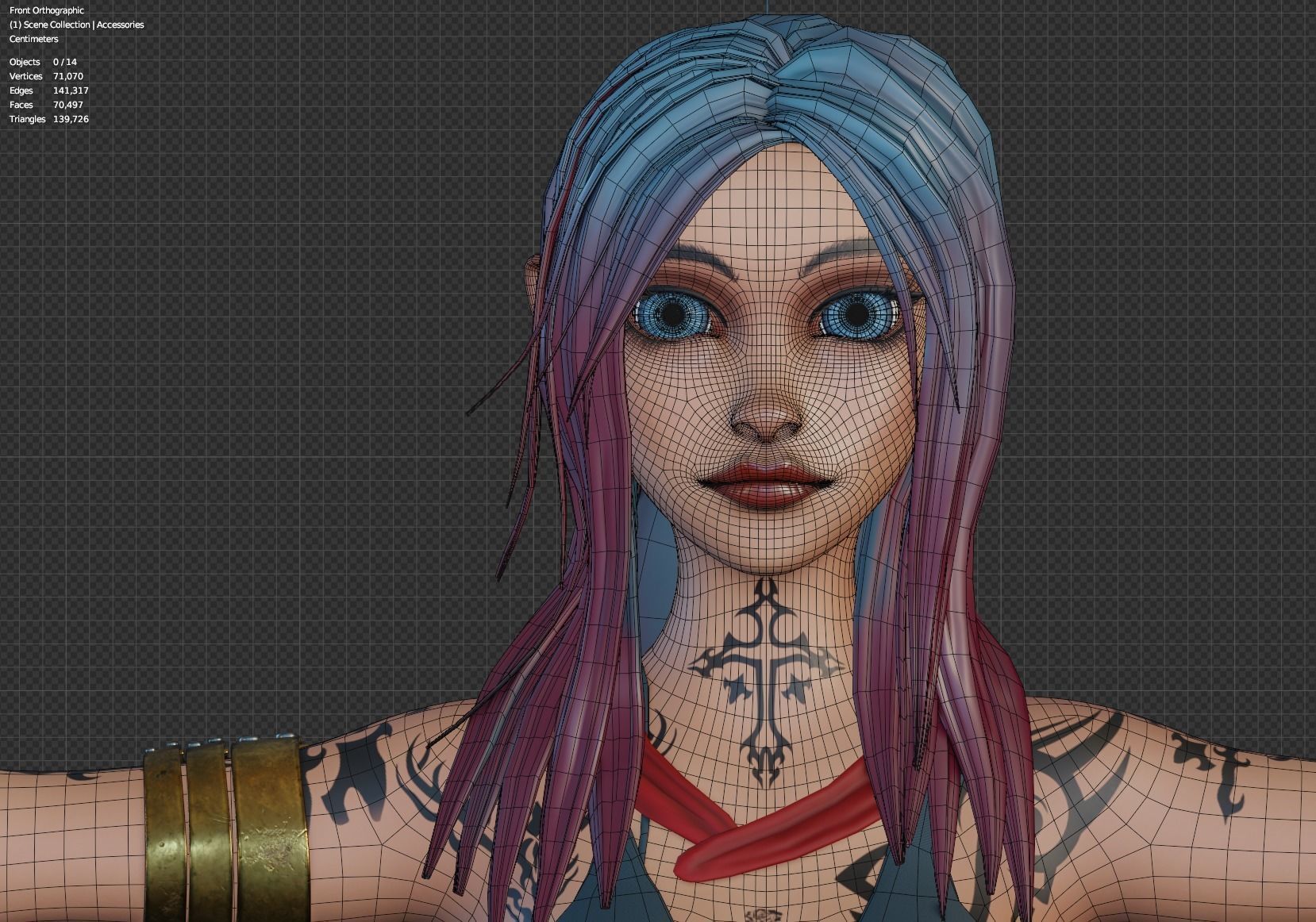 wild stylized girl  animation ready Free low-poly 3D model_17