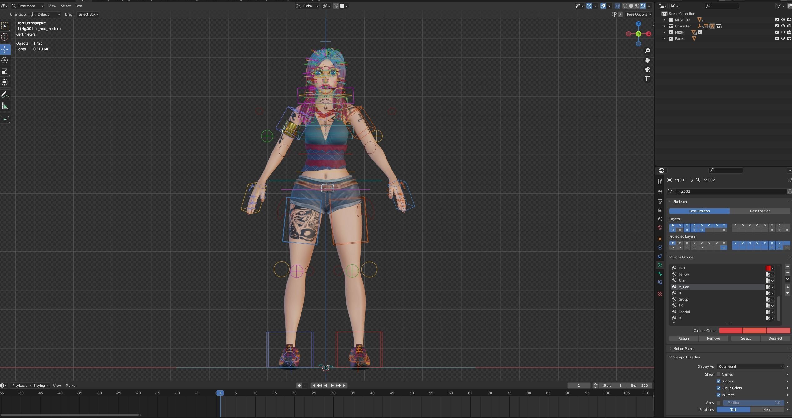 wild stylized girl  animation ready Free low-poly 3D model_13