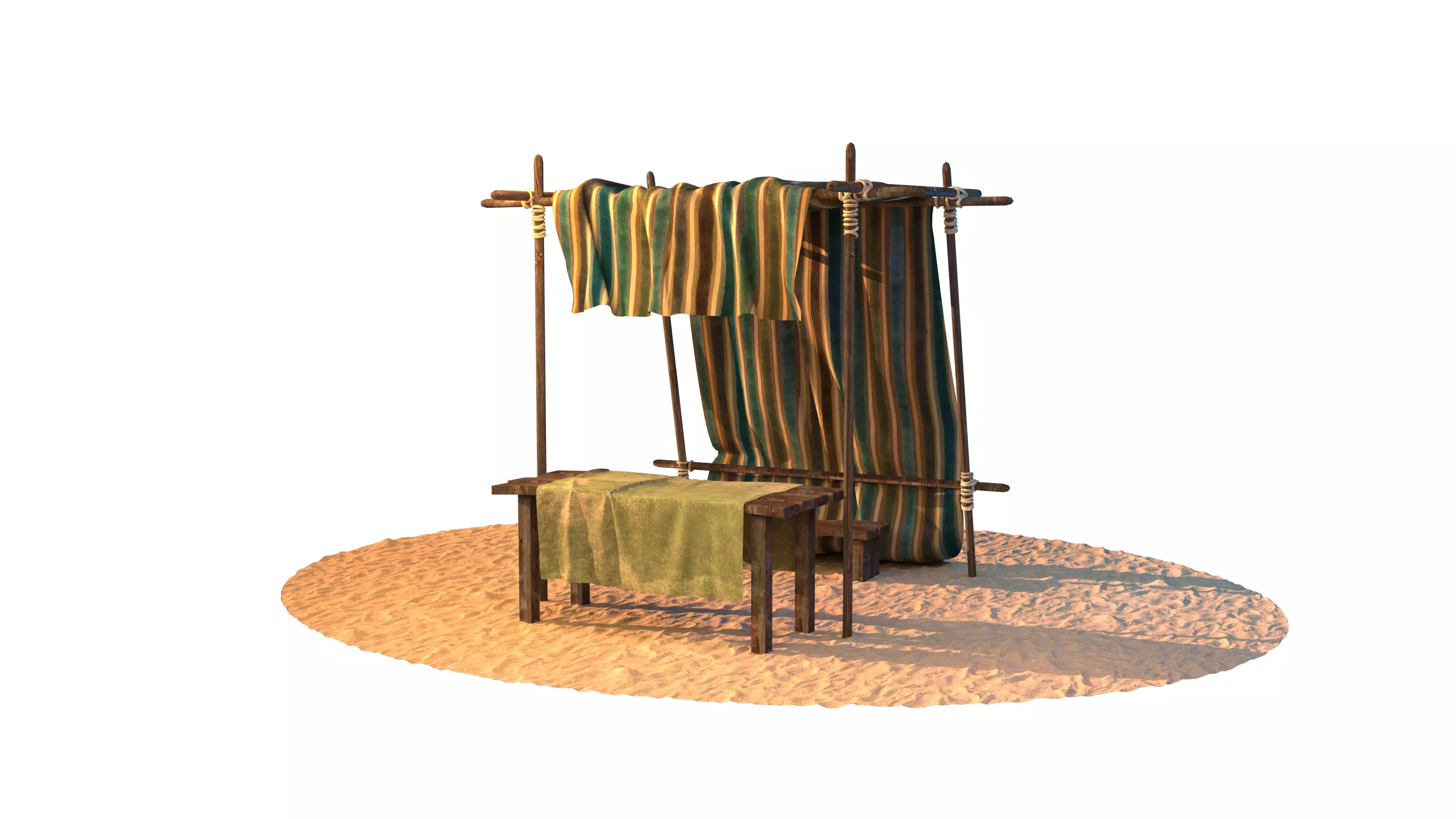 Market Stall tent 3D model_0