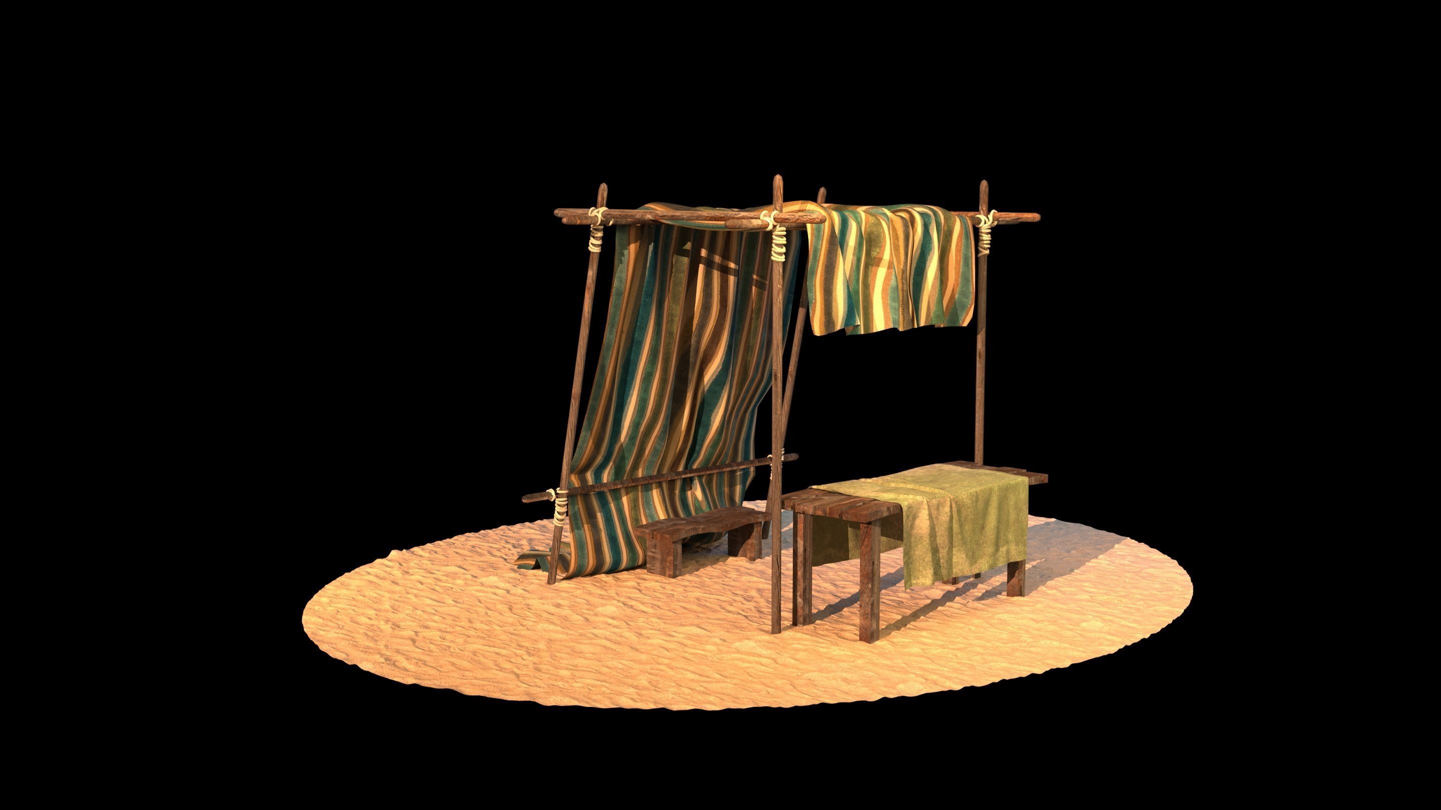 Market Stall tent 3D model_2