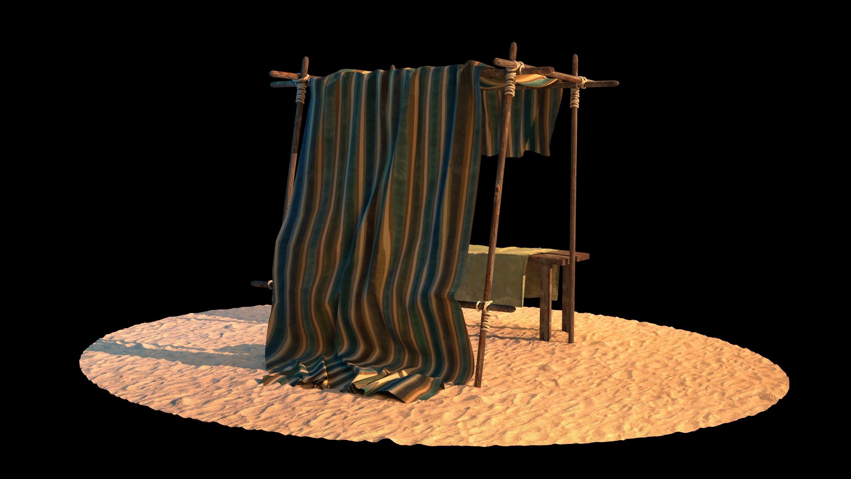 Market Stall tent 3D model_3