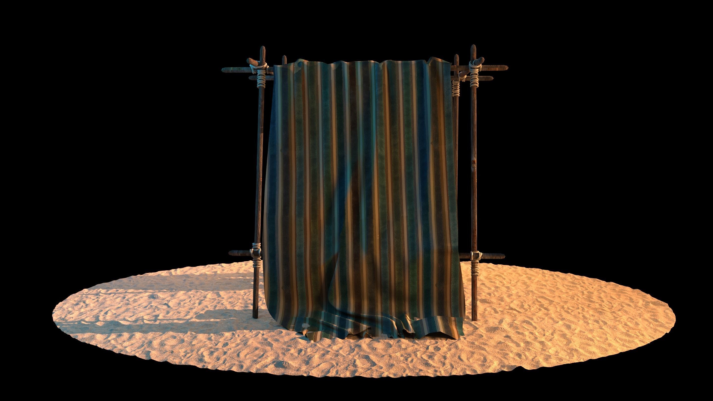 Market Stall tent 3D model_4