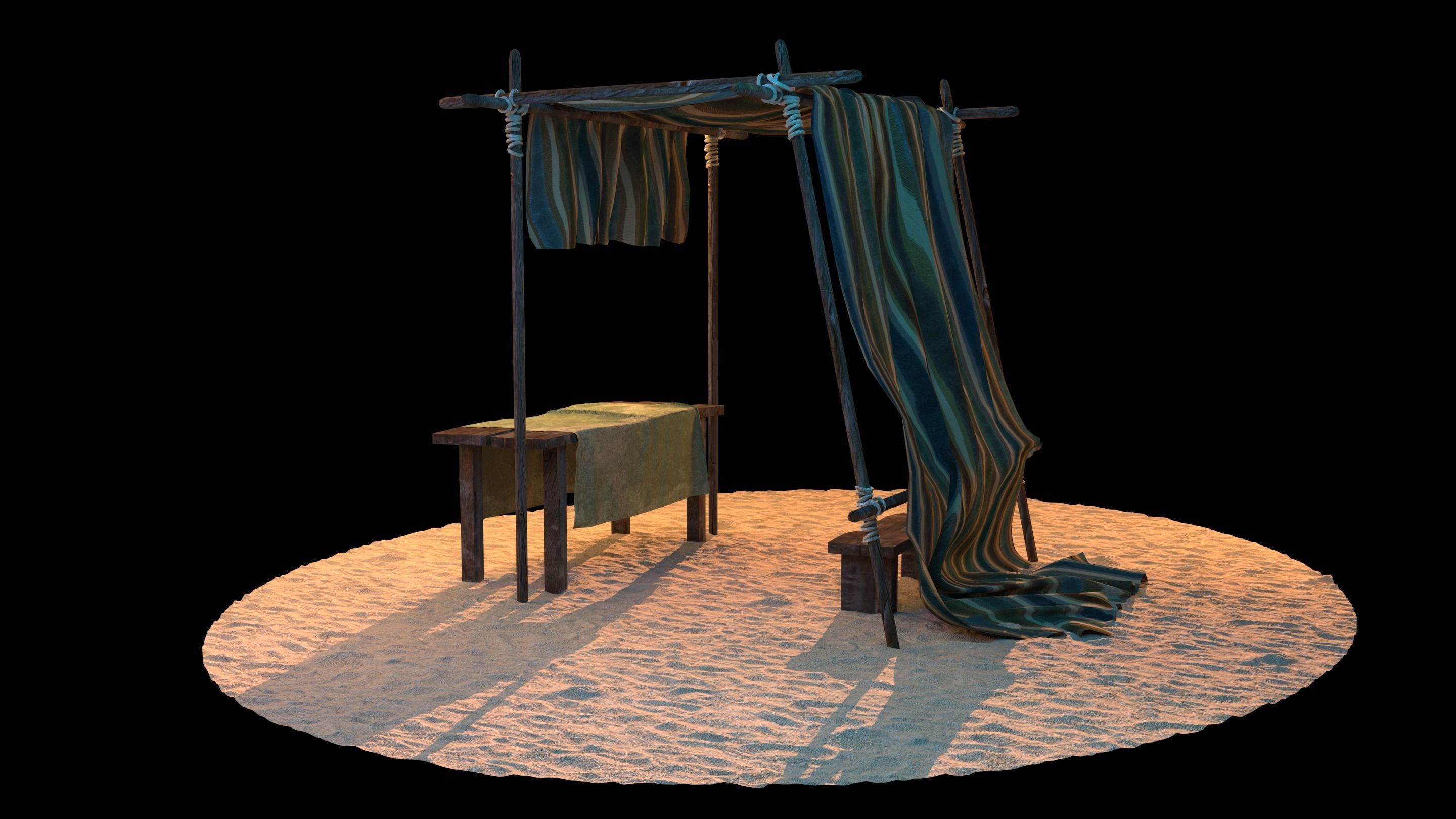 Market Stall tent 3D model_5