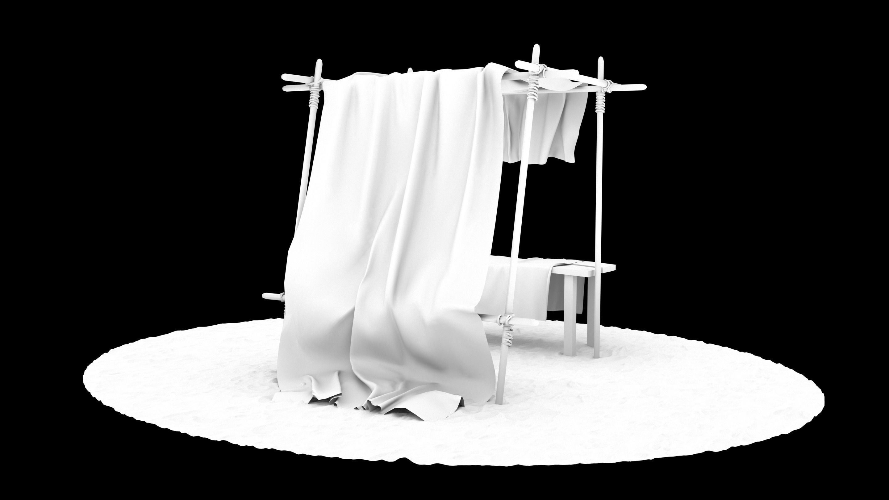 Market Stall tent 3D model_29