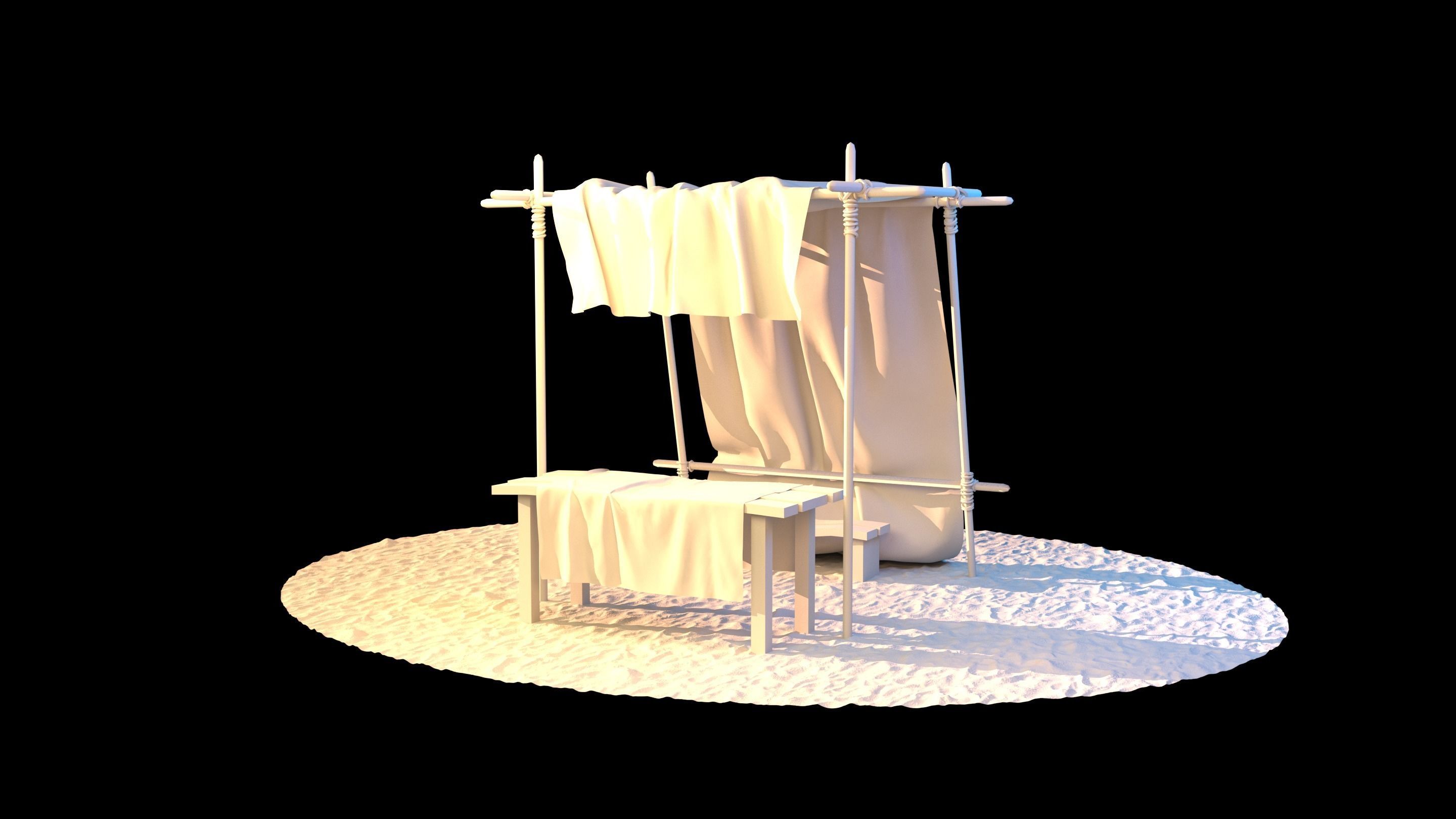 Market Stall tent 3D model_9