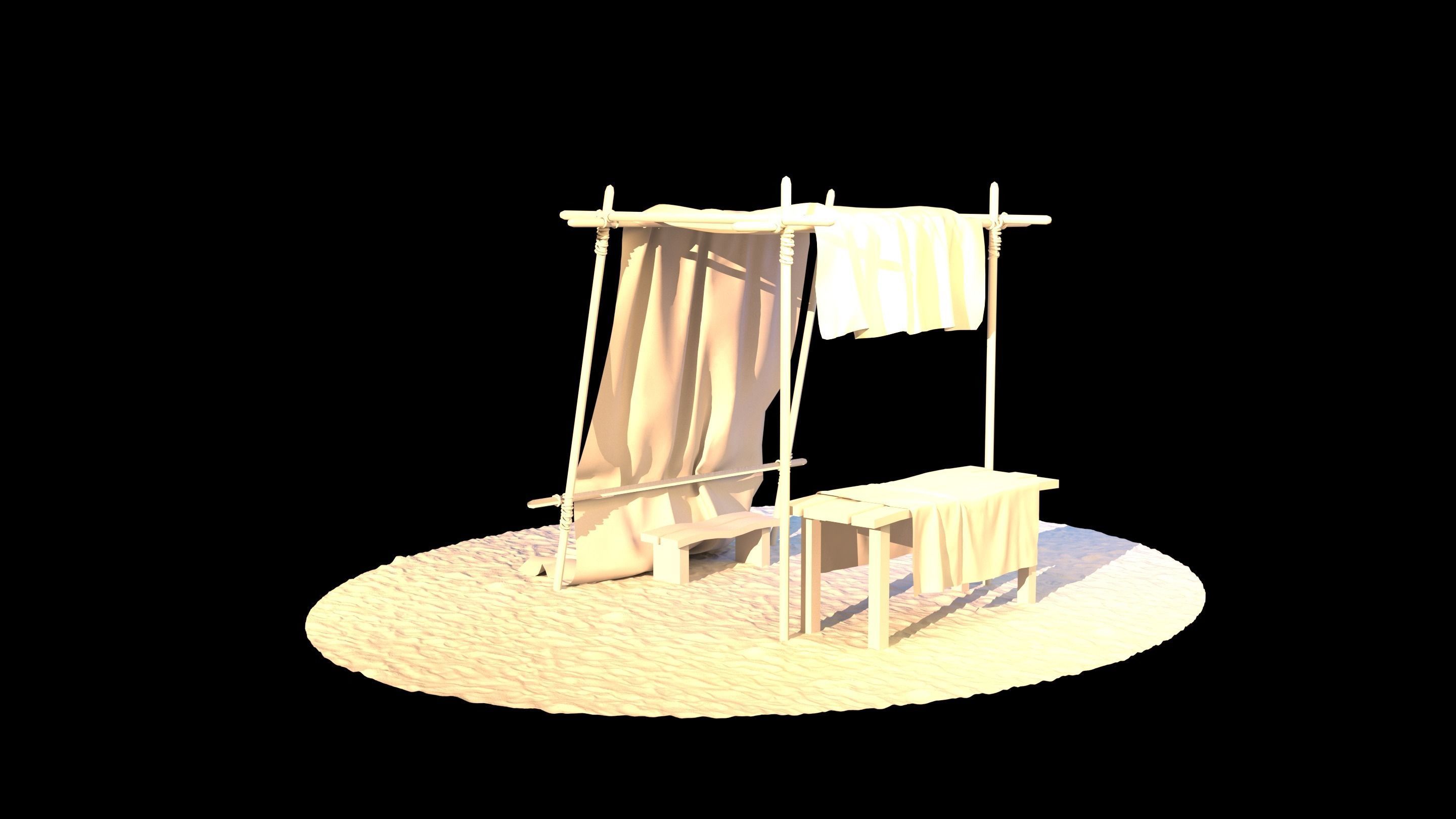 Market Stall tent 3D model_11