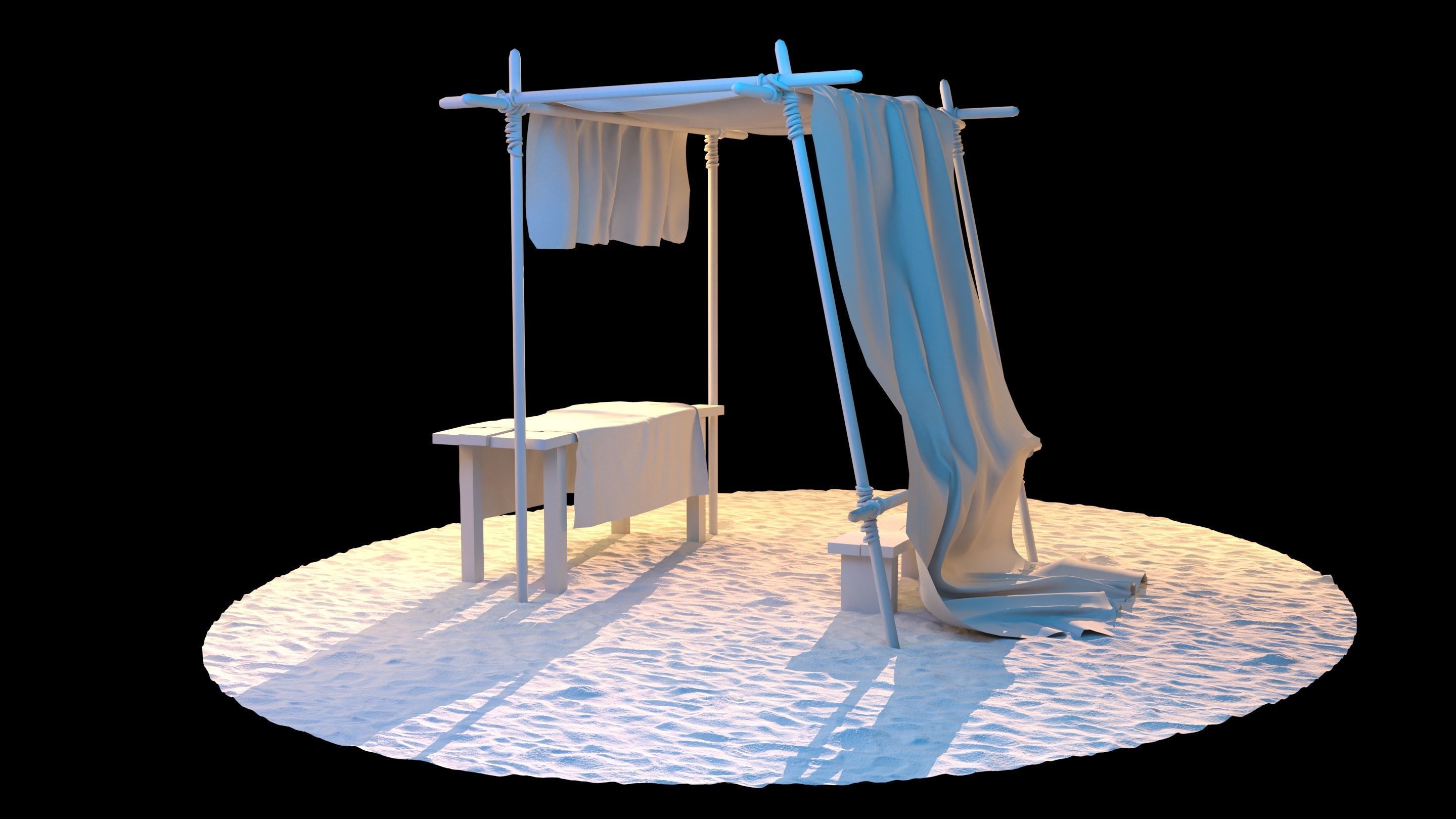 Market Stall tent 3D model_14