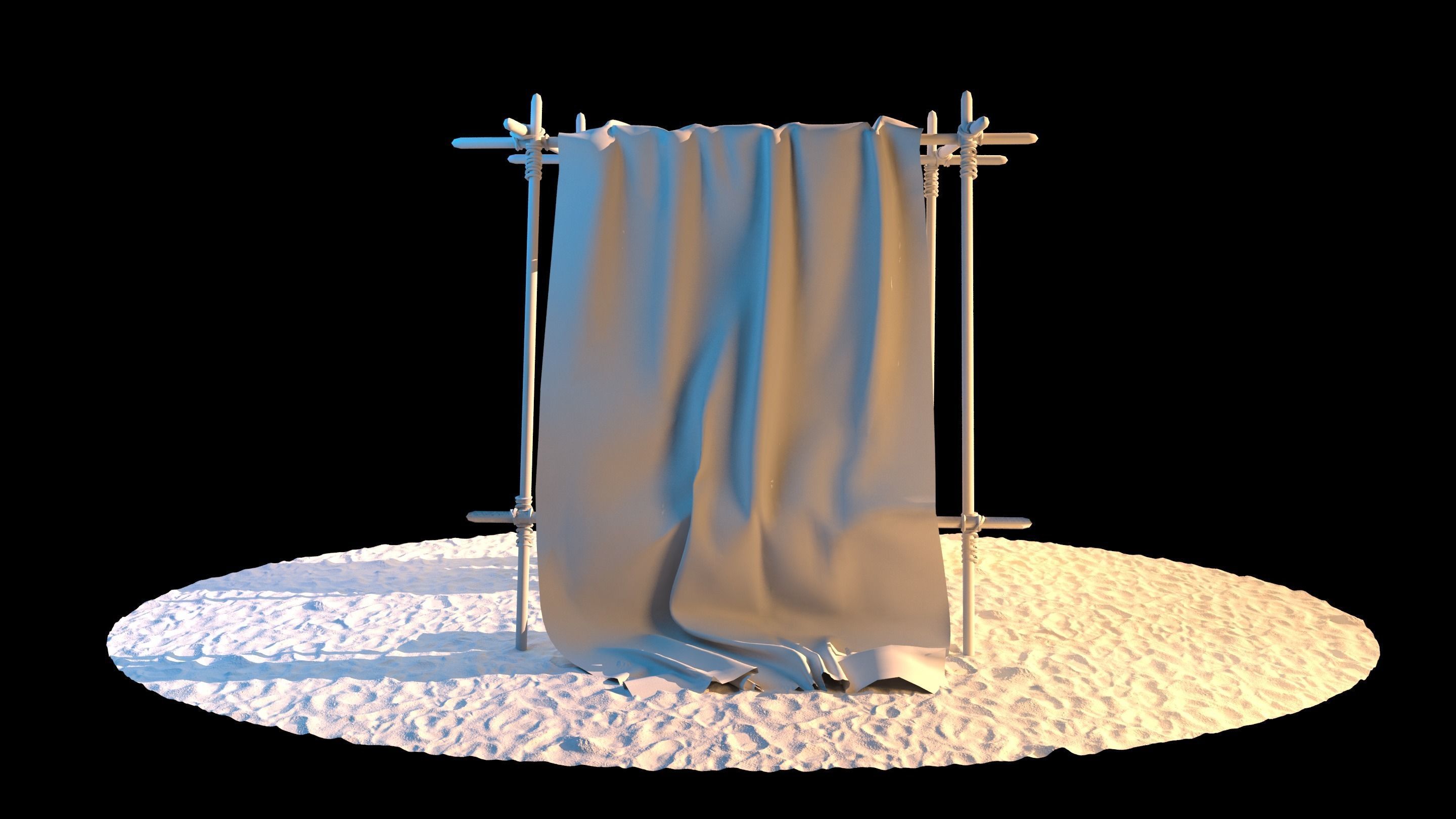 Market Stall tent 3D model_13