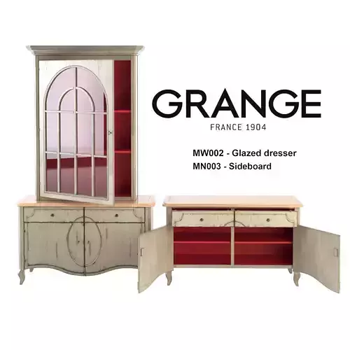 Grange GLAZED DRESSER and SIDEBOARD 3D model