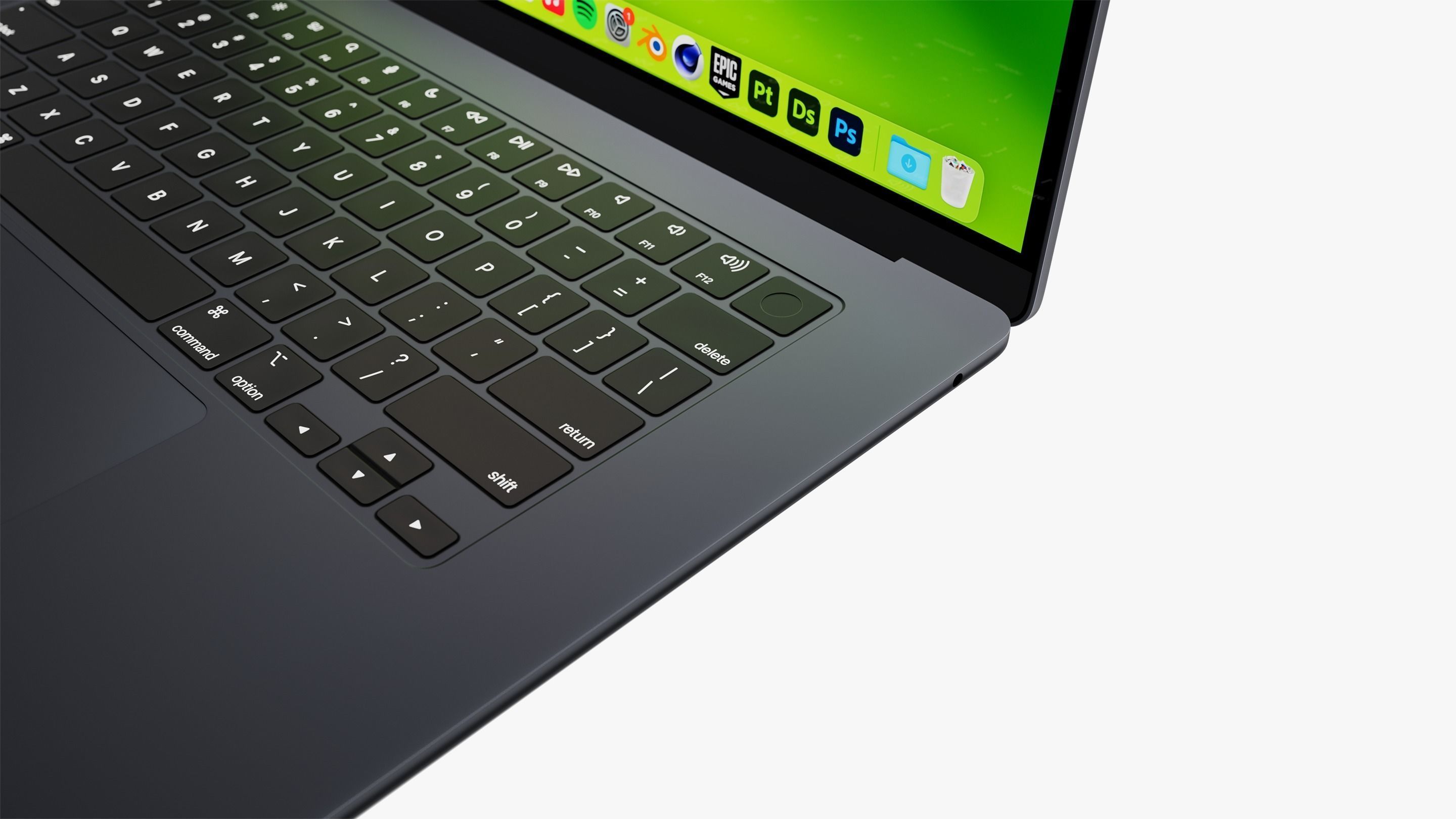 Apple MacBook Air 15 inch Midnight 2023 With Magic Mouse 3D model_20