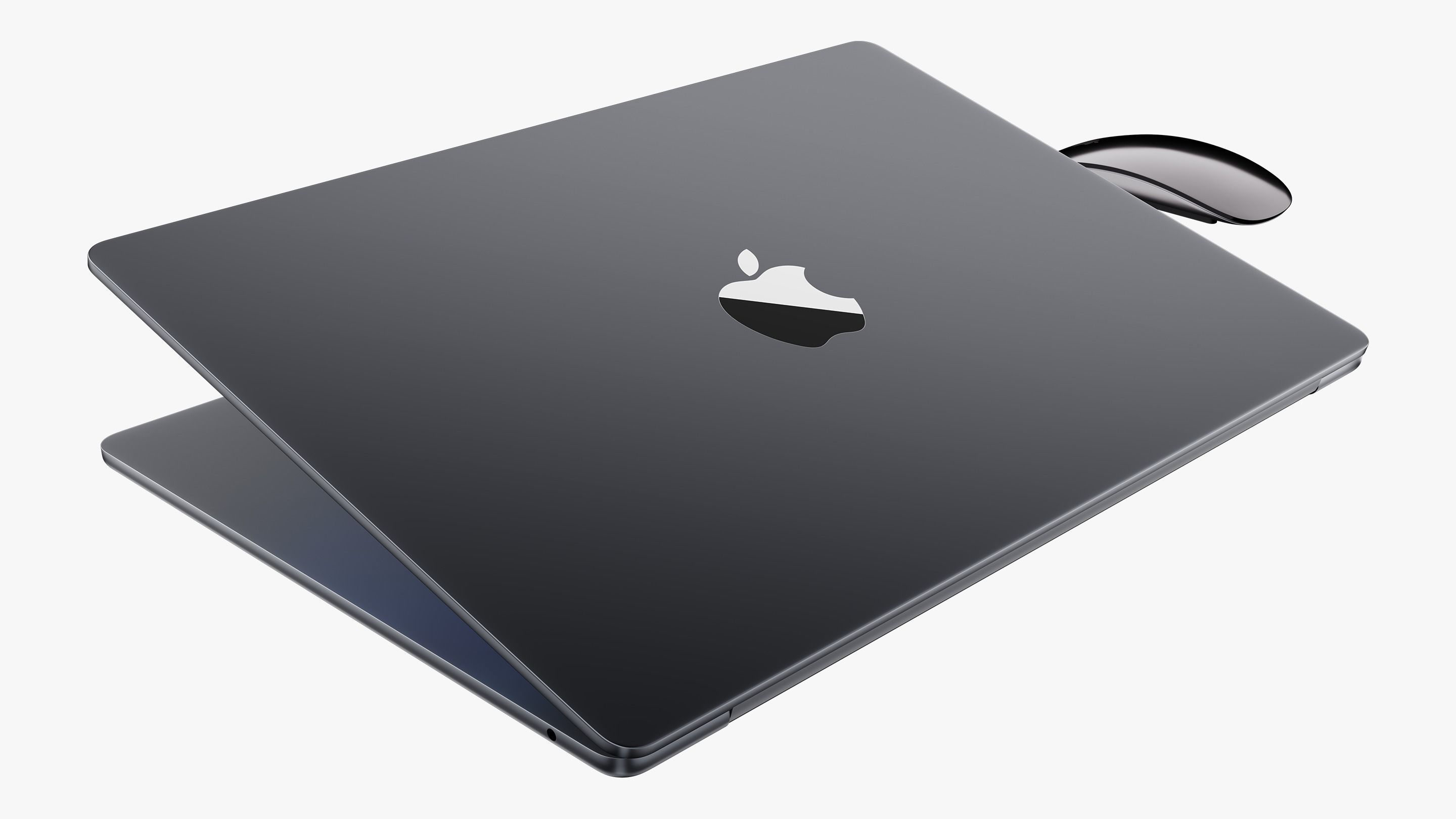 Apple MacBook Air 15 inch Midnight 2023 With Magic Mouse 3D model_14