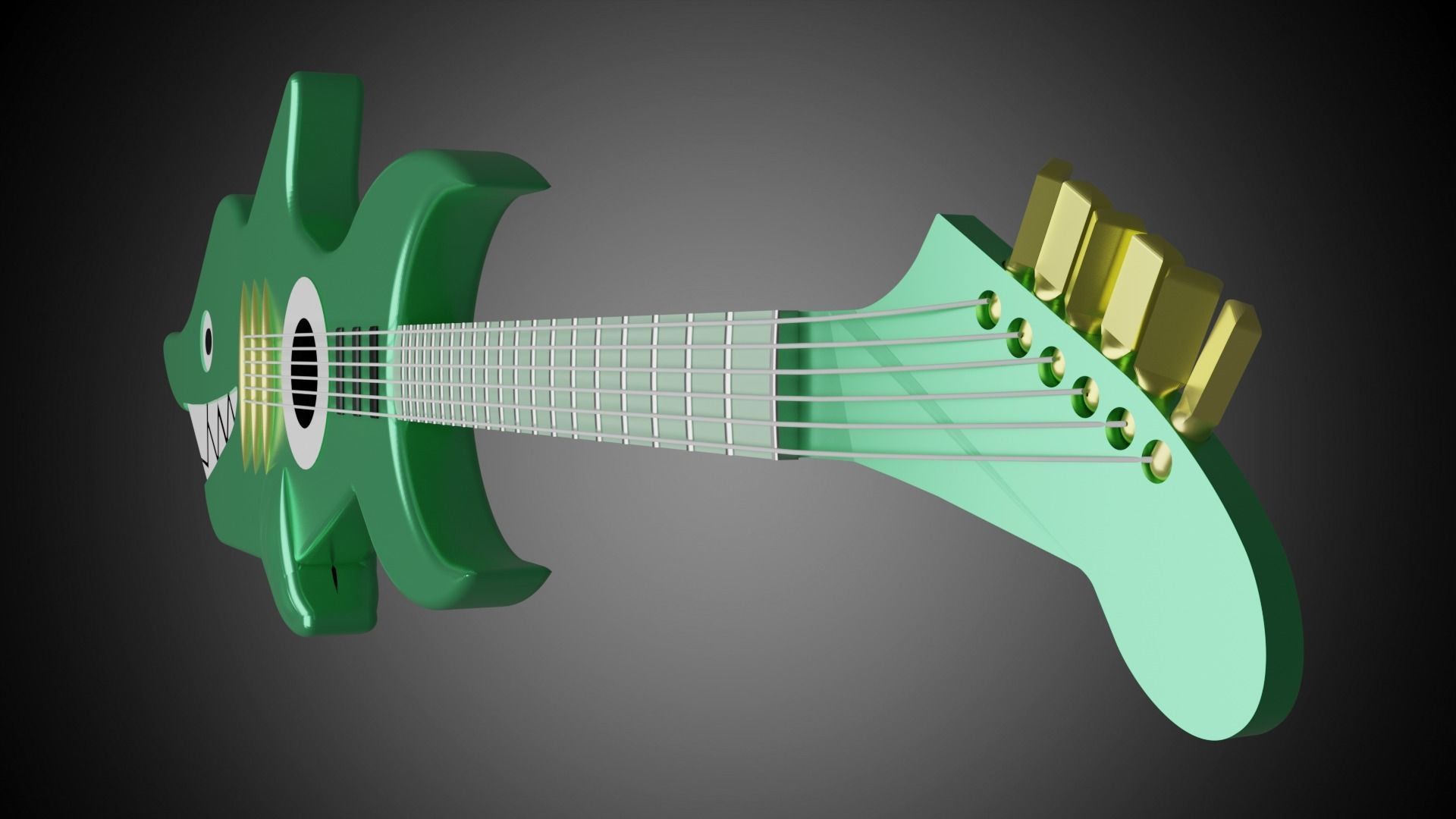 One Piece - Brooks guitar 3D print model_2