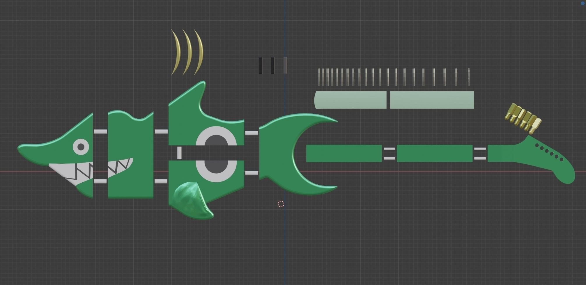 One Piece - Brooks guitar 3D print model_3