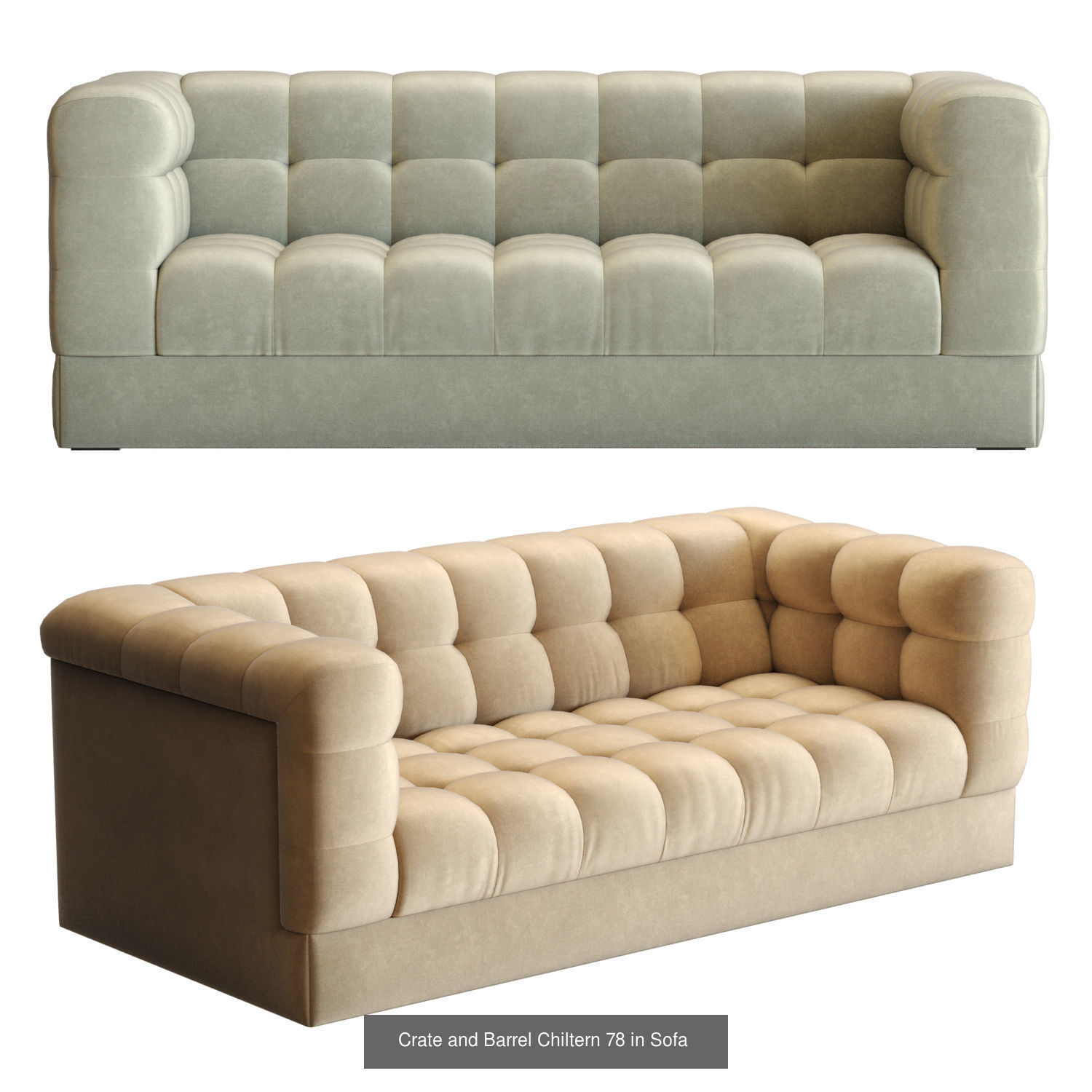 Crate and Barrel Chiltern Sofas and Armchairs 3D Model Collection_4