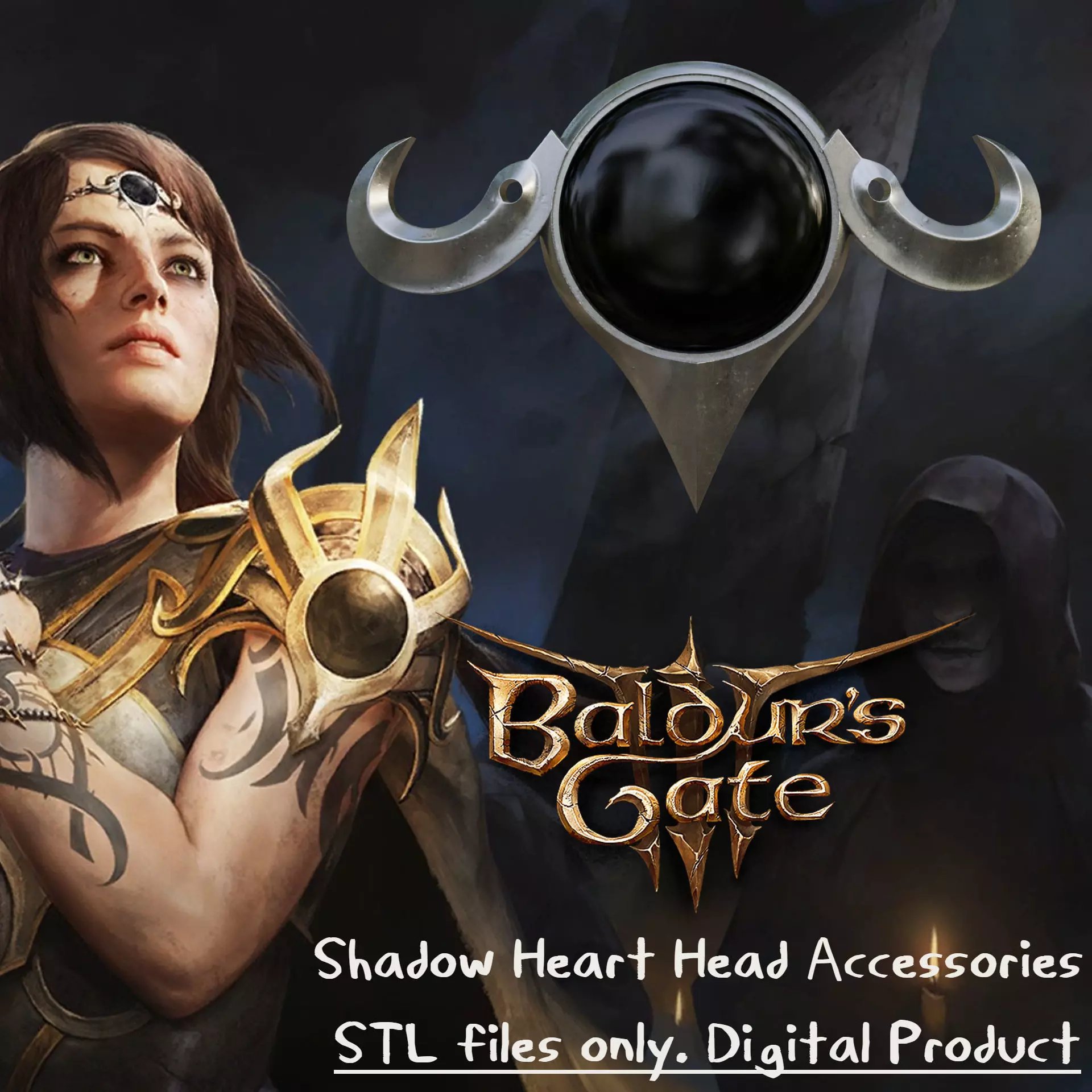 Shadow Heart Head Accessorie Baldurs Gate III 3D print model_0