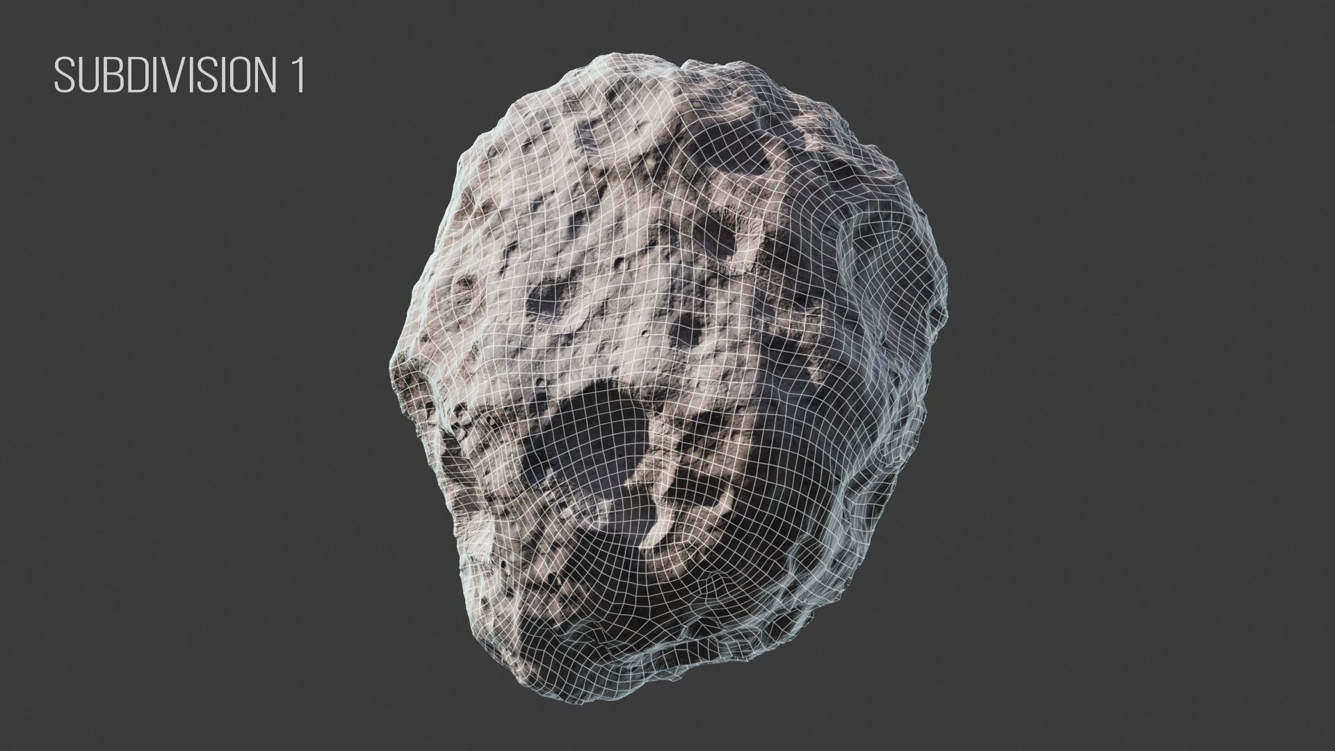 Asteroid Low-poly 3D model_7