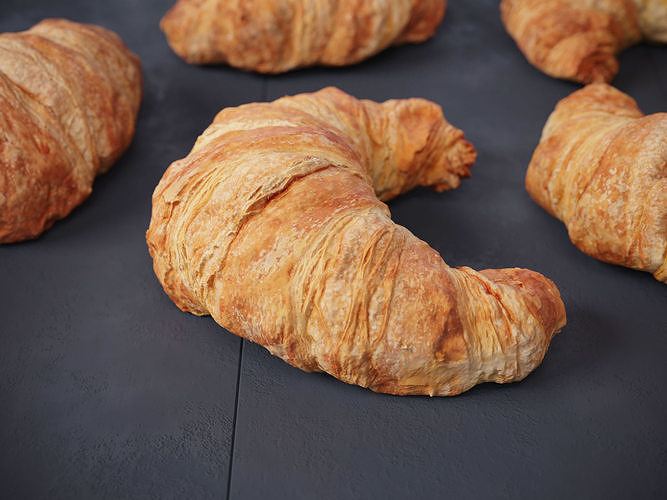 Butter Croissants  3D model 3