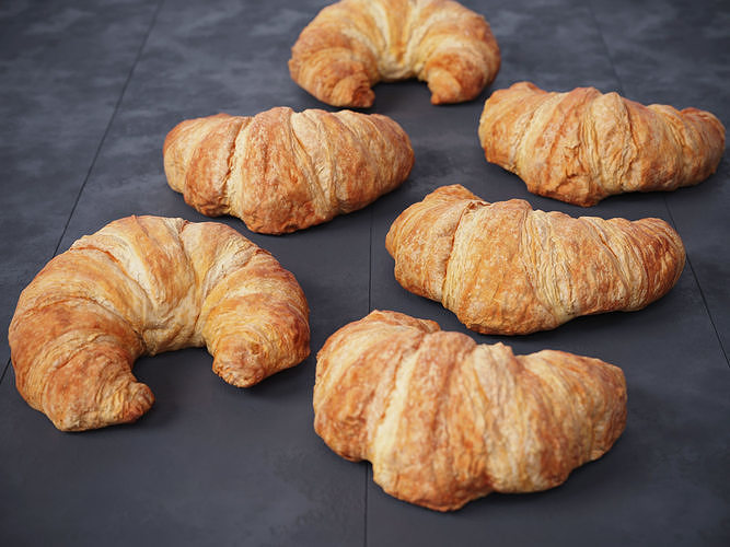 Butter Croissants  3D model 2