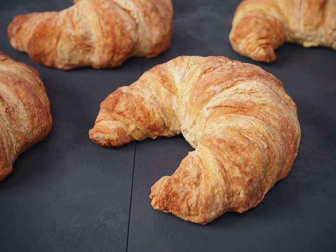 Butter Croissants  3D model 4