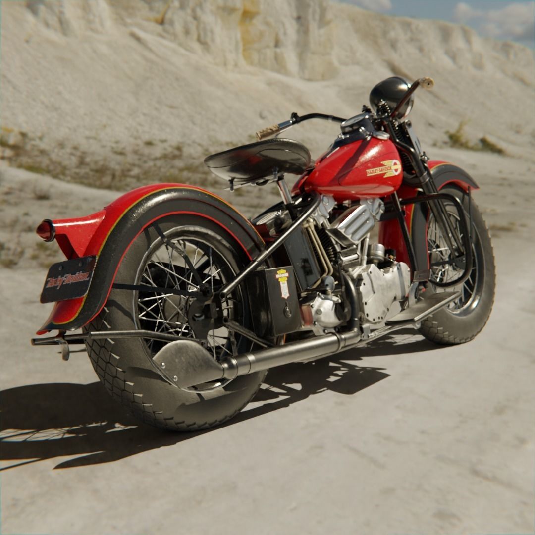 Harley-Davidson Knucklehead  3D model_4