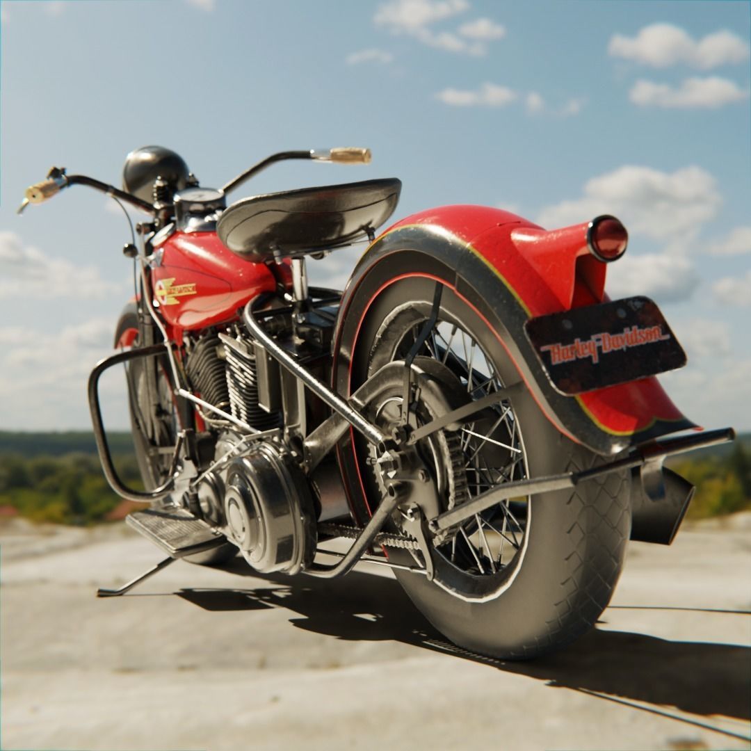 Harley-Davidson Knucklehead  3D model_6