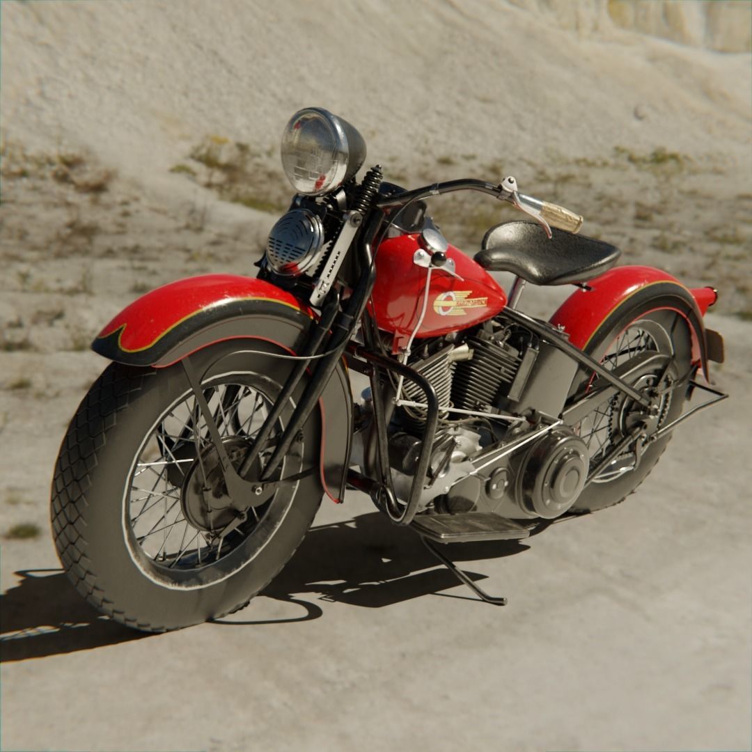 Harley-Davidson Knucklehead  3D model_3