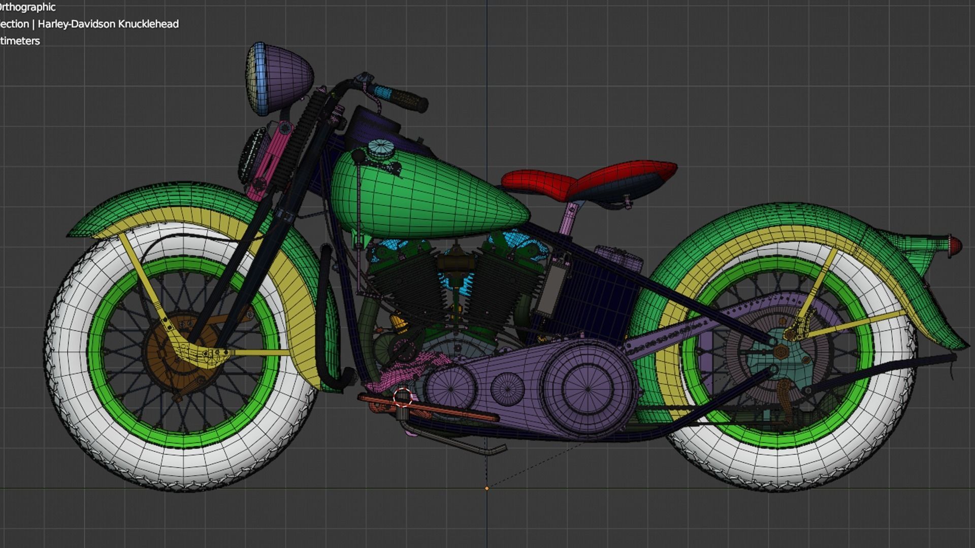 Harley-Davidson Knucklehead  3D model_10