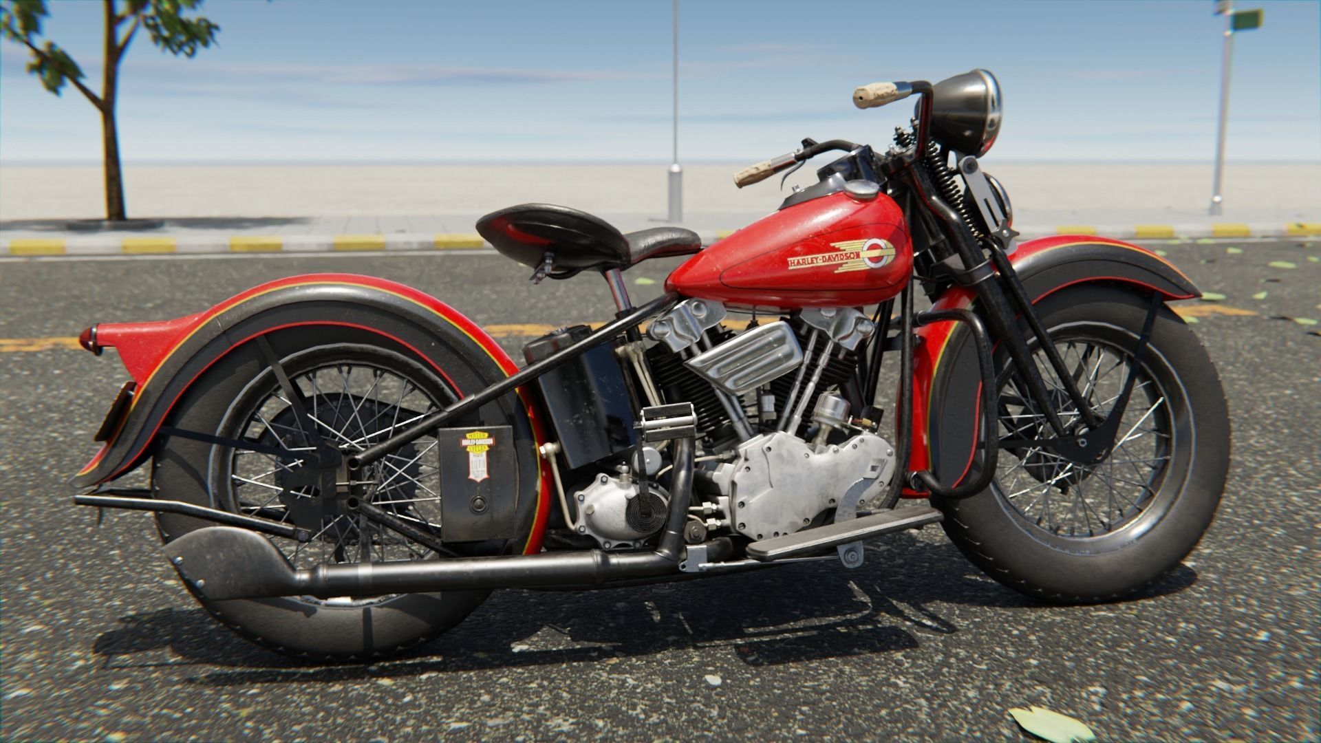 Harley-Davidson Knucklehead  3D model_8