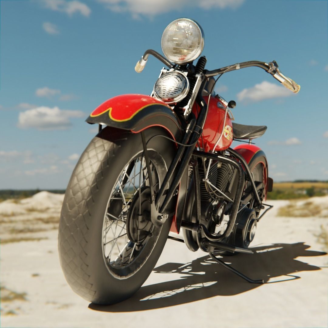 Harley-Davidson Knucklehead  3D model_5
