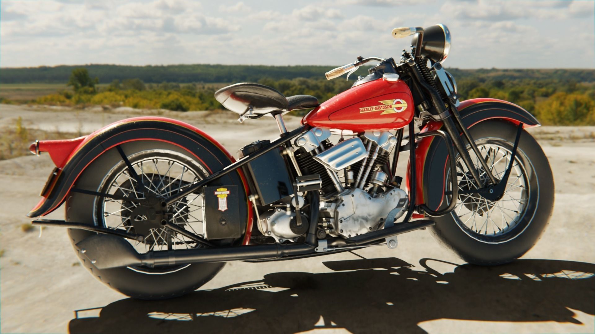 Harley-Davidson Knucklehead  3D model_1