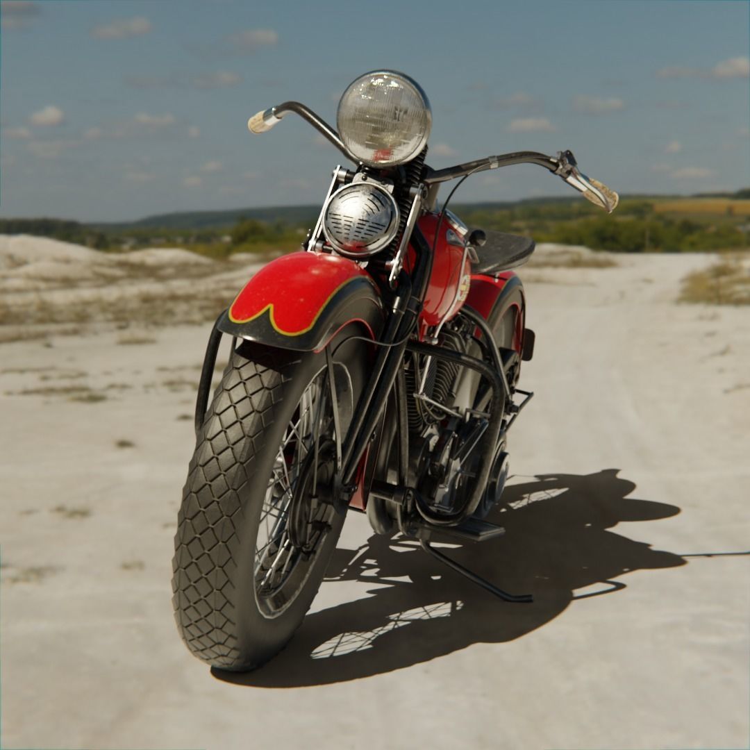 Harley-Davidson Knucklehead  3D model_2