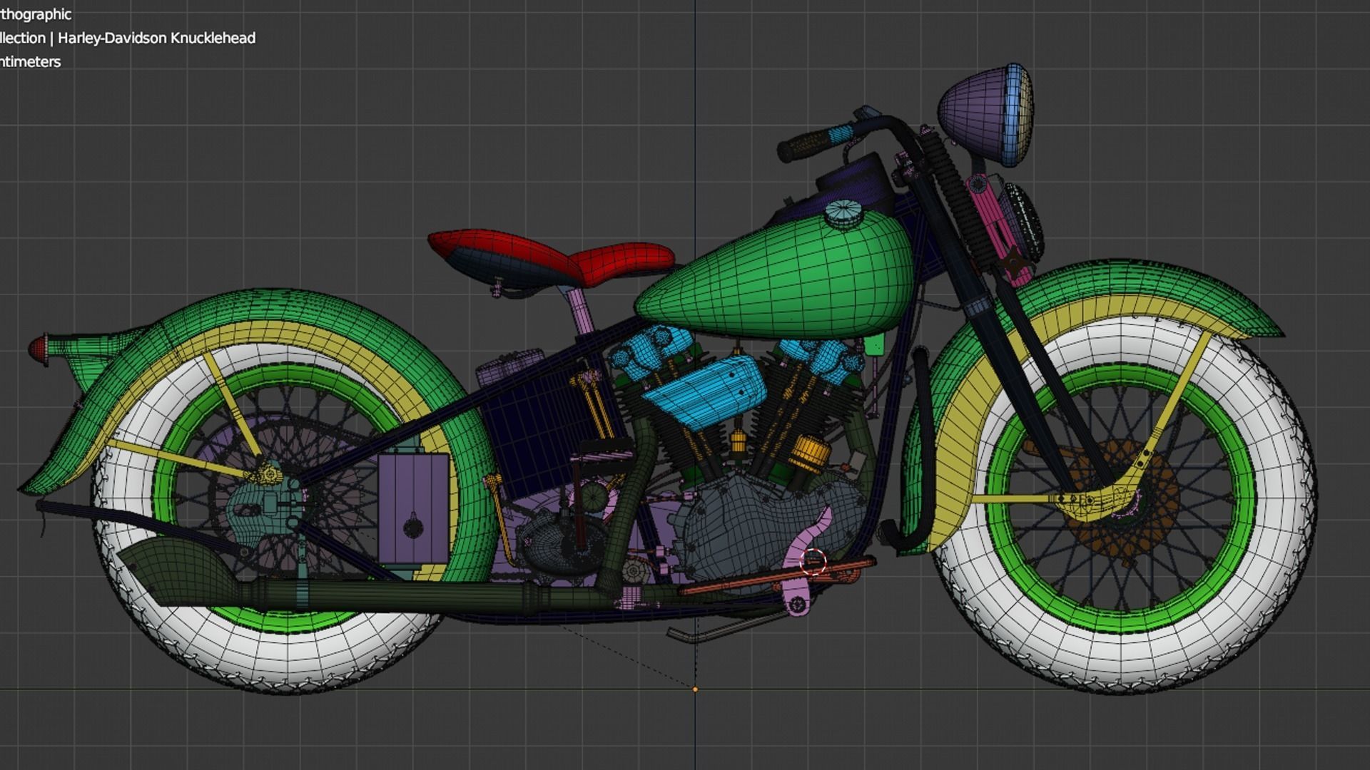Harley-Davidson Knucklehead  3D model_11