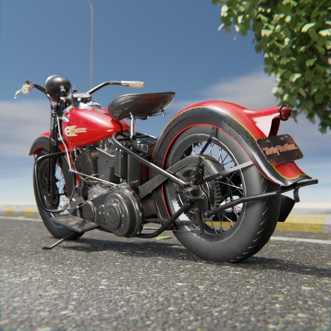 Harley-Davidson Knucklehead  3D model_9