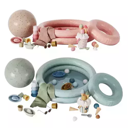 children decor set 10 3D model