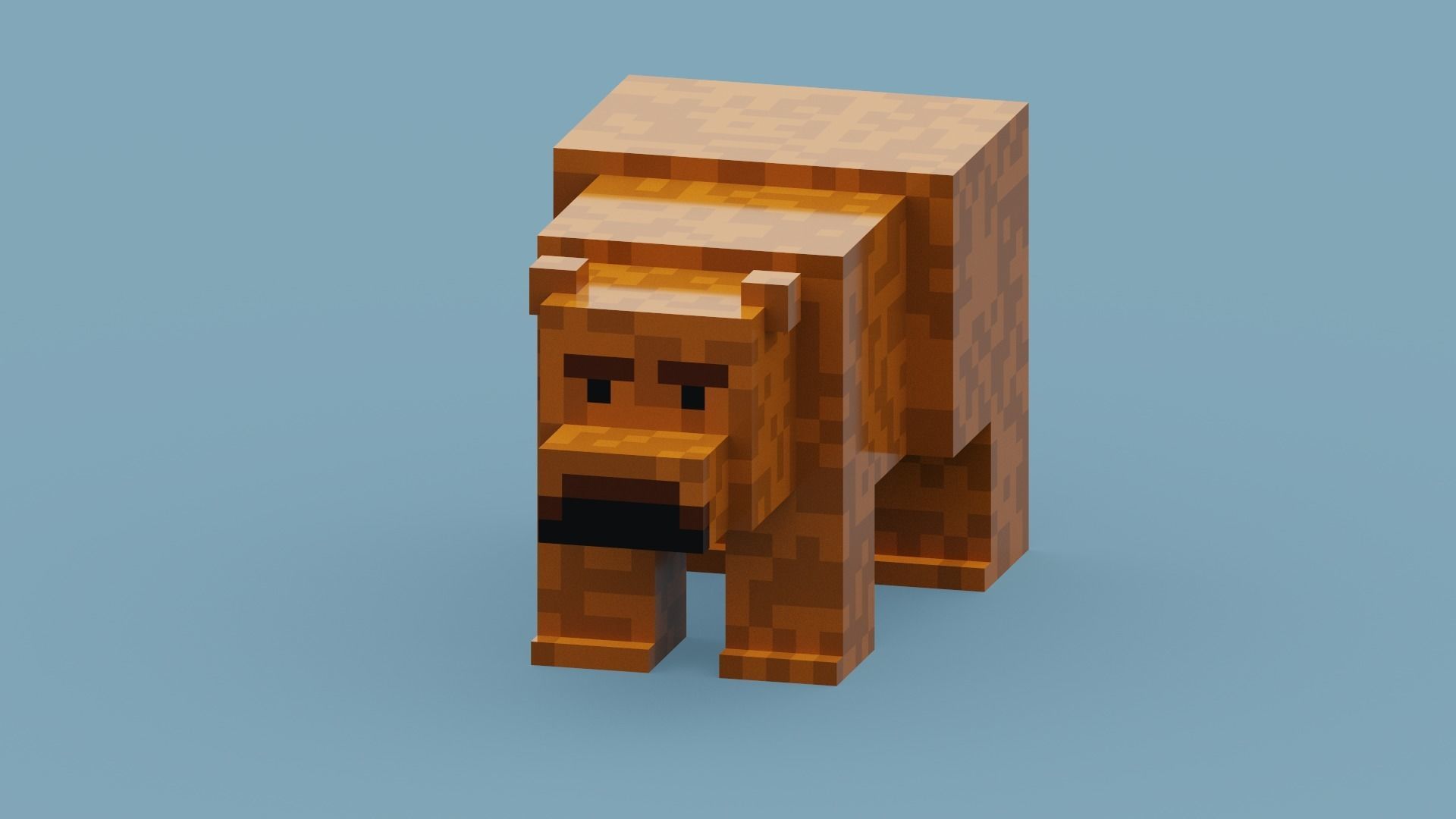 Minecraft Grizzly Bear Low-poly 3D model_11