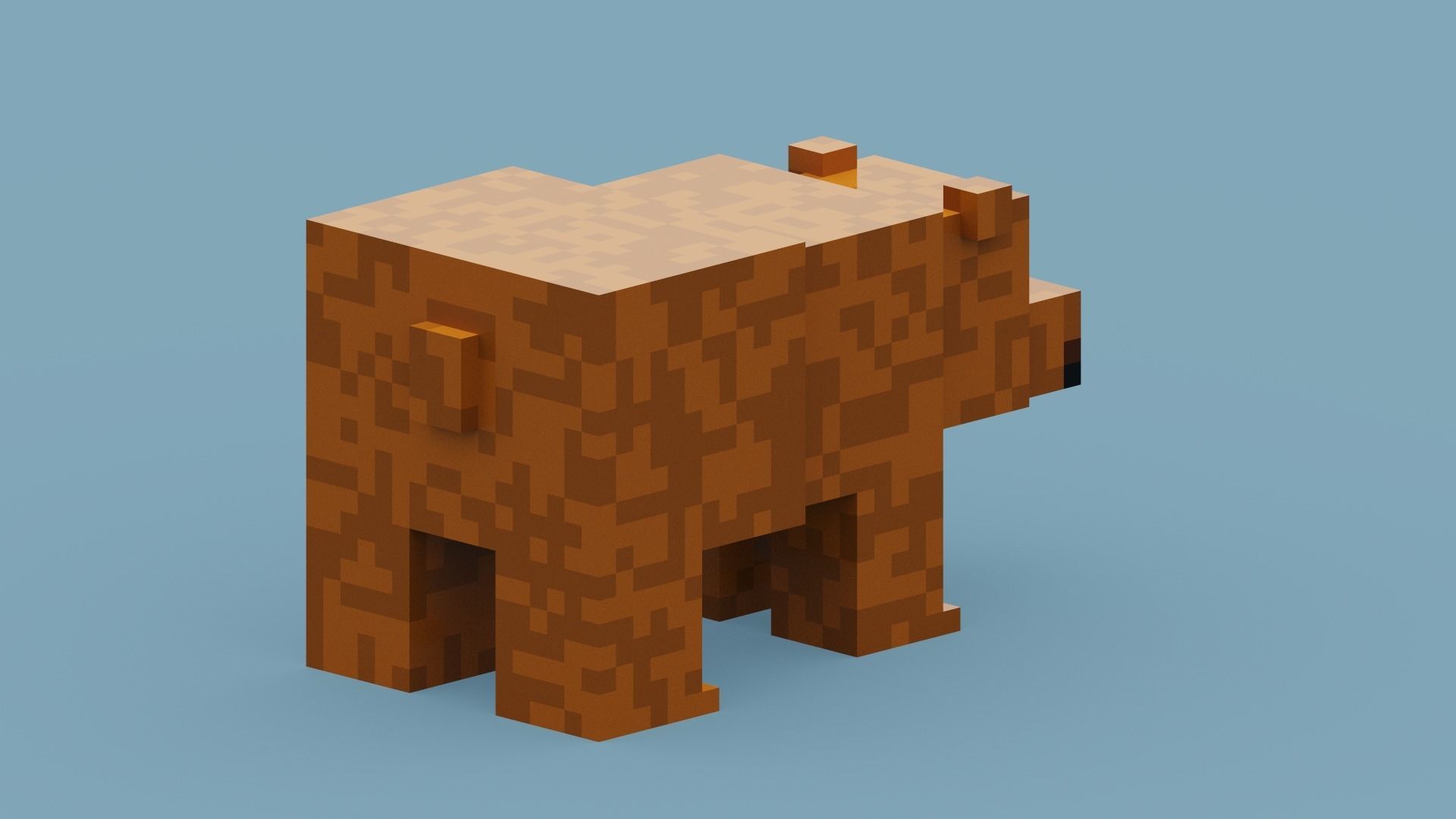 Minecraft Grizzly Bear Low-poly 3D model_6