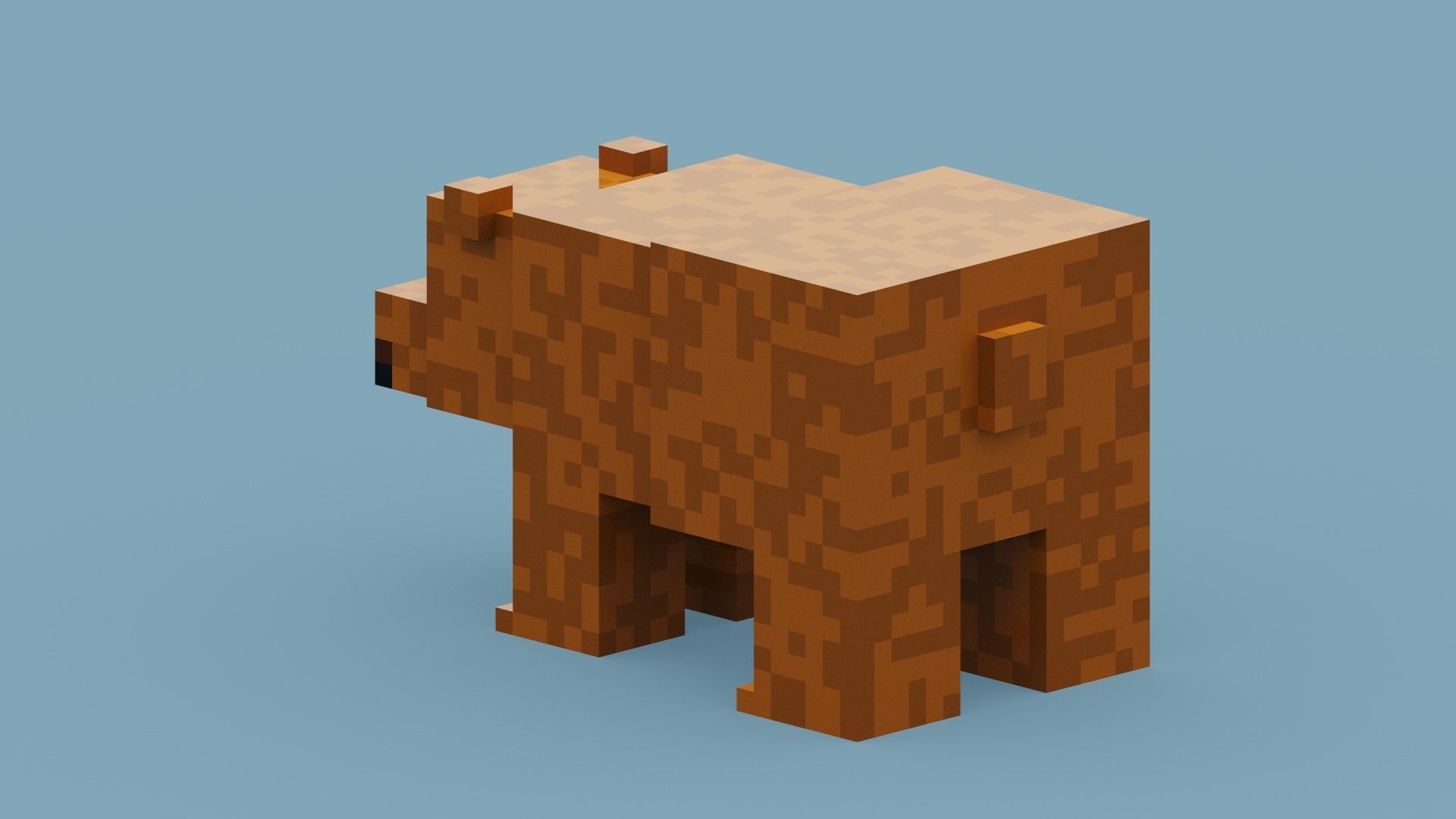 Minecraft Grizzly Bear Low-poly 3D model_3