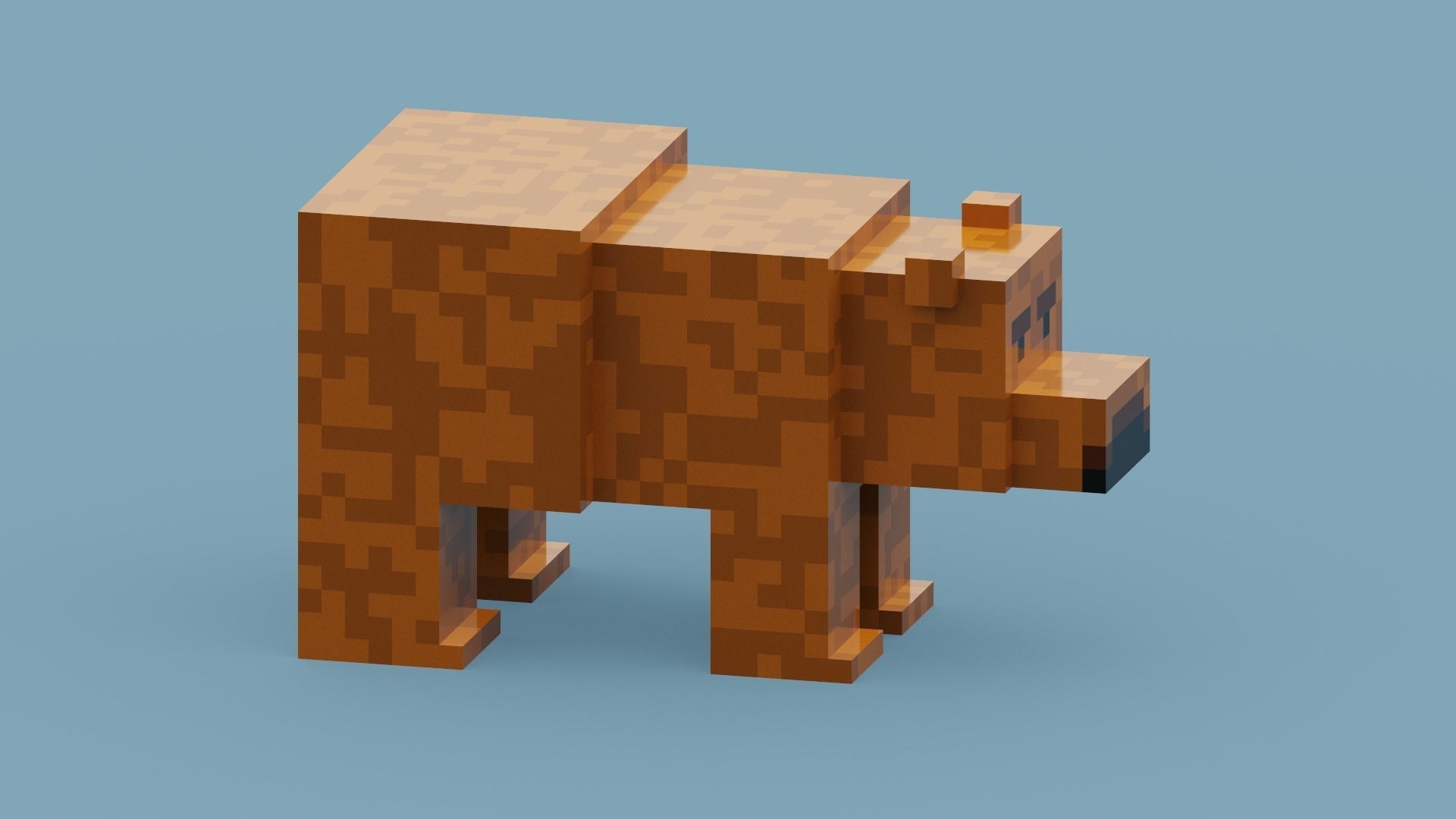 Minecraft Grizzly Bear Low-poly 3D model_8