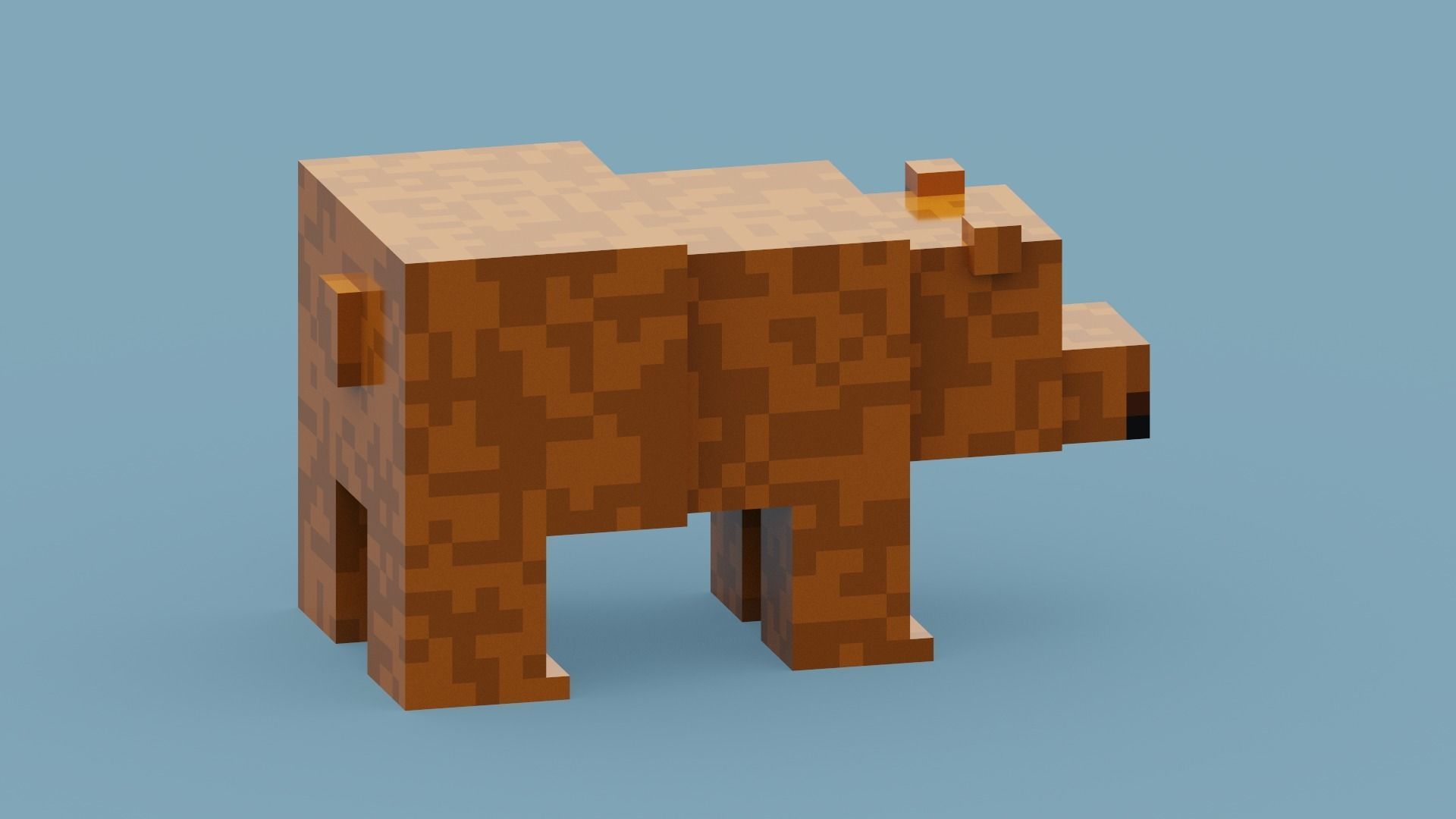 Minecraft Grizzly Bear Low-poly 3D model_7